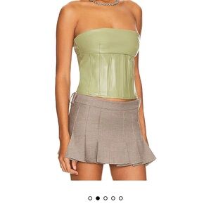 Superdown green Pleated Mini Skirt and Top